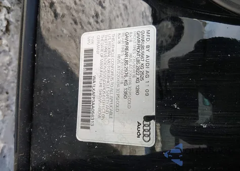 2010 Audi Q5 3.2 Premium from USA, damaged, VIN WA1LKAFP3AA056313